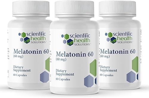 Melatonina de 60 mg Melatonina de alta dosis en cápsulas fáciles de tragar Vegana, sin OMG y sin gluten Melatonina extra fuerte fabricada en