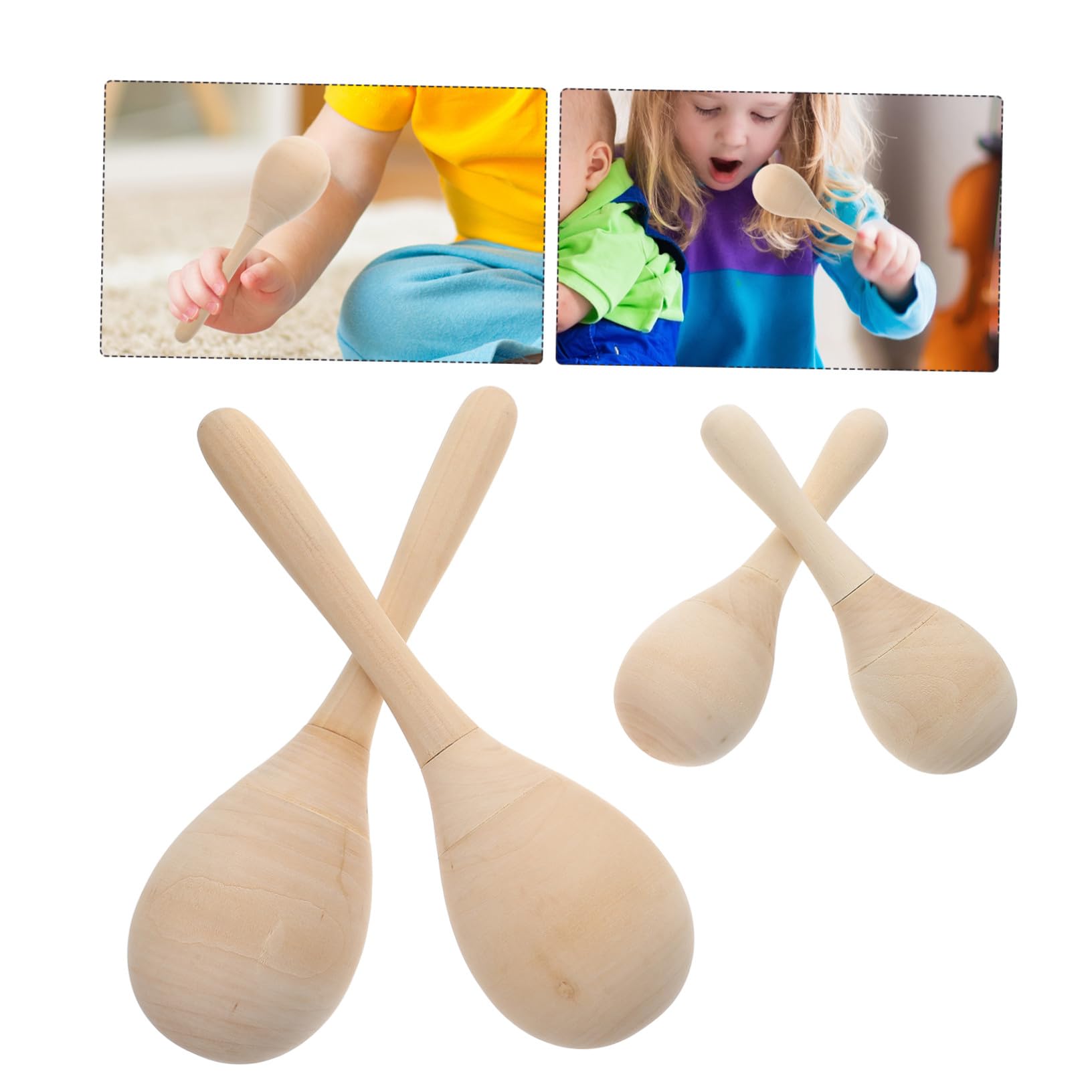 ORFOFE Maracas Strumenti Musicali Educativi da Dipingere in Legno 12 Pezzi Facili da Impugnare Giocattoli Creativi per Ragazzo Ragazza per Scuola e Classi per Feste e Attività Manuali