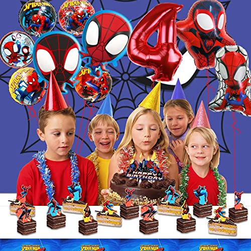 9Pieces Spider And His Amazing Friends Foil Balloons For Superhero Birthday Party Decoration Cartoon Foil Balloons Bouquet For Kid Birthday Party Decoration (Style 4) #TOP3