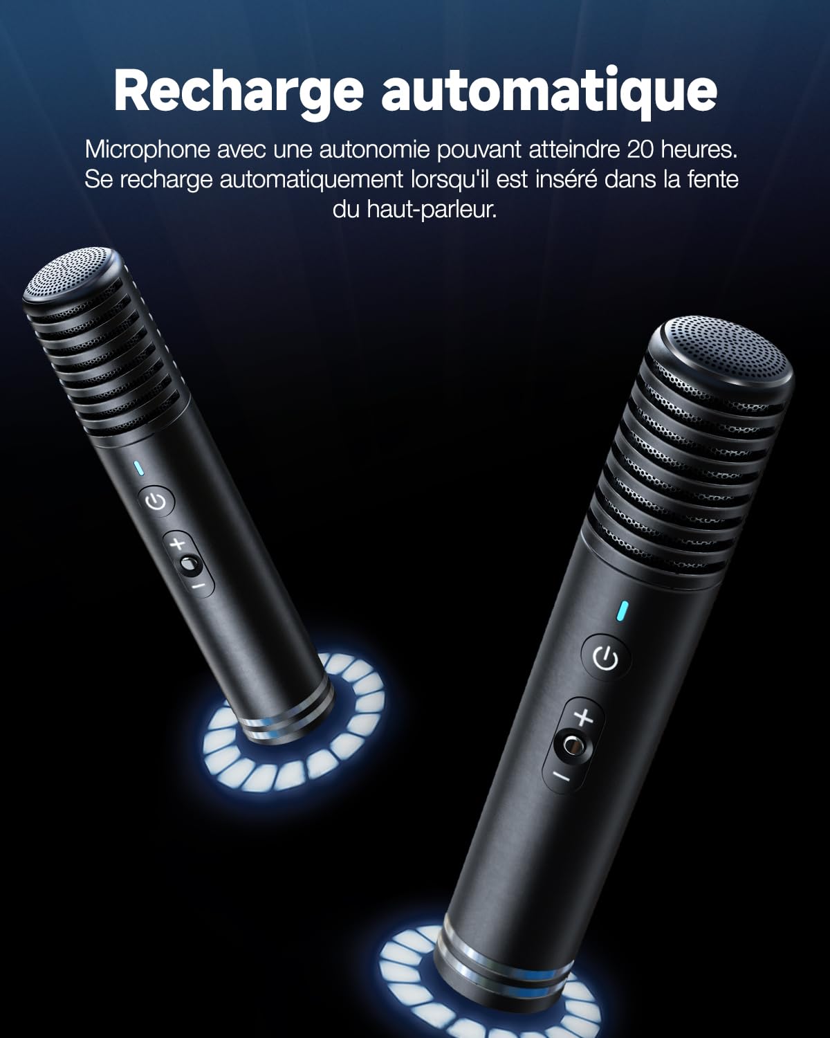 Ikarao Shell S1 Machine de Karaoké avec Écran Intégré, Bluetooth, Micros sans Fil et Éclairage Festif – Parfait pour Enfants, Adultes et Activités Extérieures