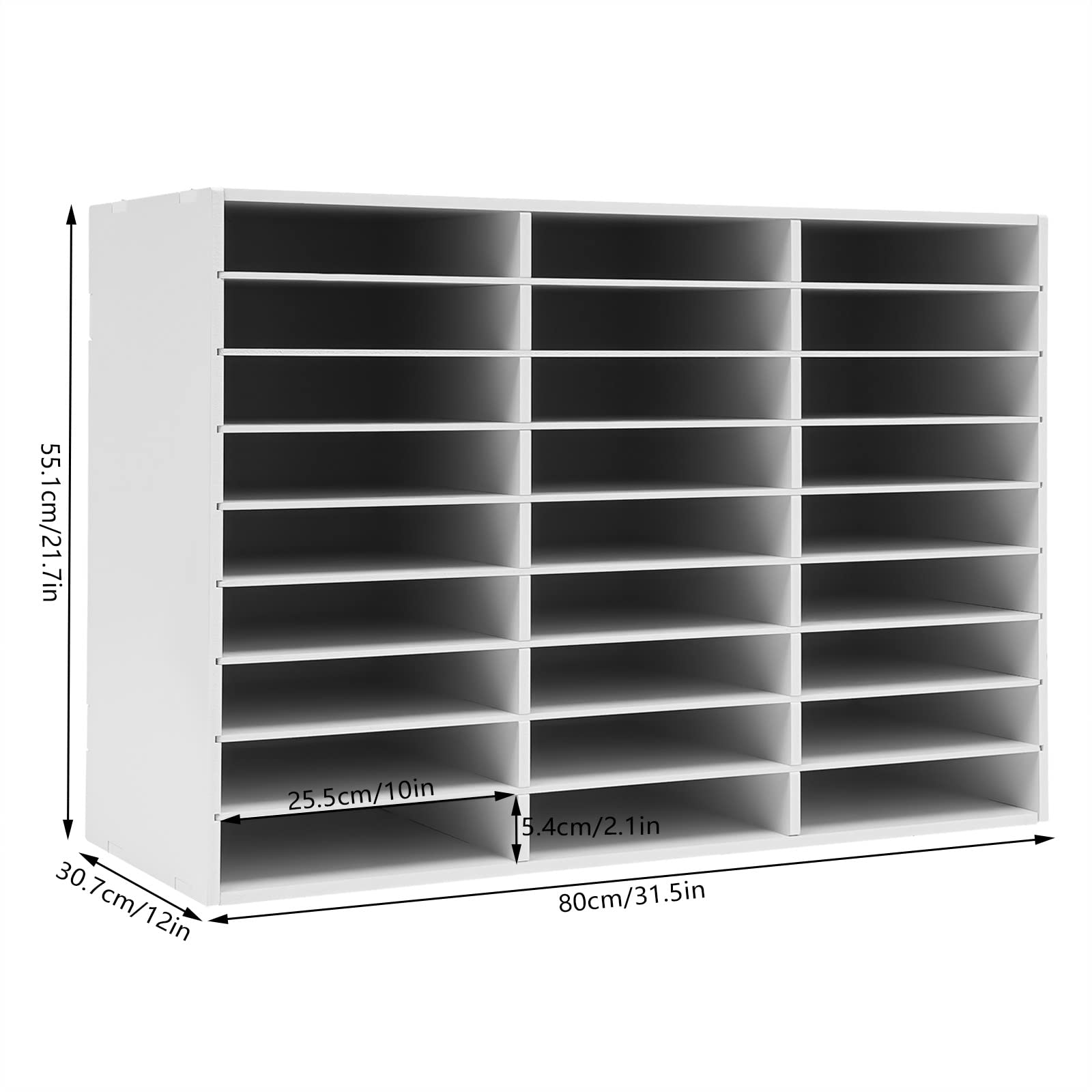 27 slot per scrivania in PVC, capacità di carico 50 kg, sistema di organizzazione per documenti da scrivania, organizer da scrivania in formato A4 impilabile