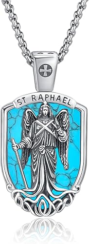 Vista 147 de Collar con colgante de plata de ley 925 con medalla de San Patrón, joyería religiosa para hombres y mujeres, con cadena de acero inoxidable 316L