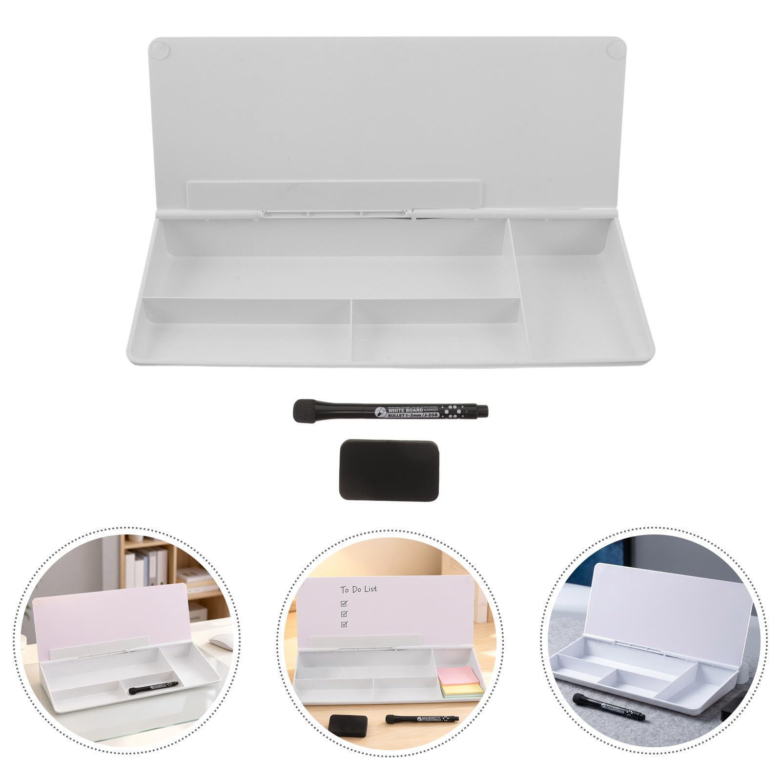 Gadpiparty Desktop Glas Whiteboard mit Ablage, Stifthalter und