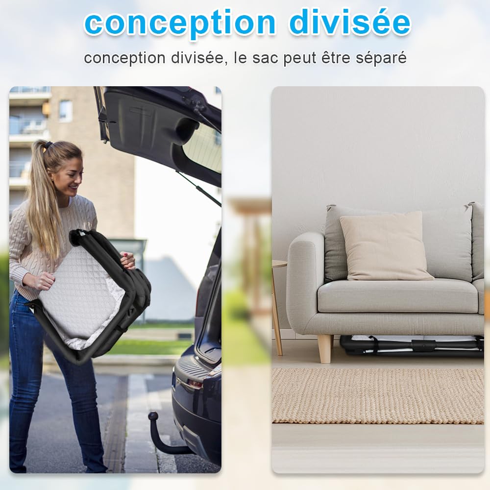 Lit de Voyage Bébé Pliable avec Moustiquaire 90 x 50 x 35 cm Noir