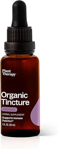 Plant Therapy Suplemento de hierbas de saúco orgánico tintura de 1.0 fl oz (1 oz), apoyo inmunológico, ayuda a calmar las molestias nasales y de