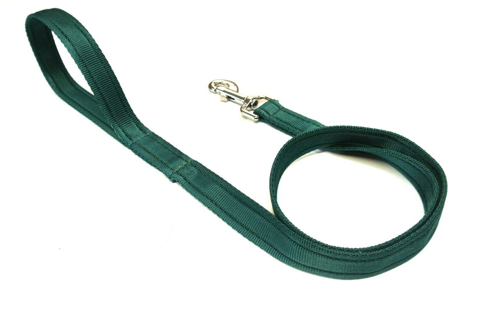45" Short Dog Lead Close Control Walking Leash Training Handle In Strong And Durable Cushion Webbing (Forest Green, 20mm)