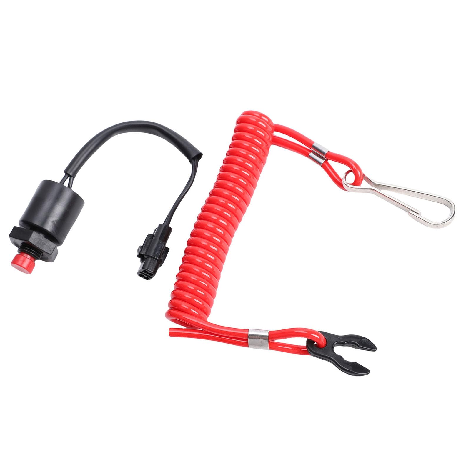Cordón de Seguridad para Interruptor de Parada de Emergencia de Motor de Barco 37820 93J05 Reemplazo para Fueraborda 8-300 Caballos de Fuerza 4 Tiempos ABS Metal para Operaciones de Agua de