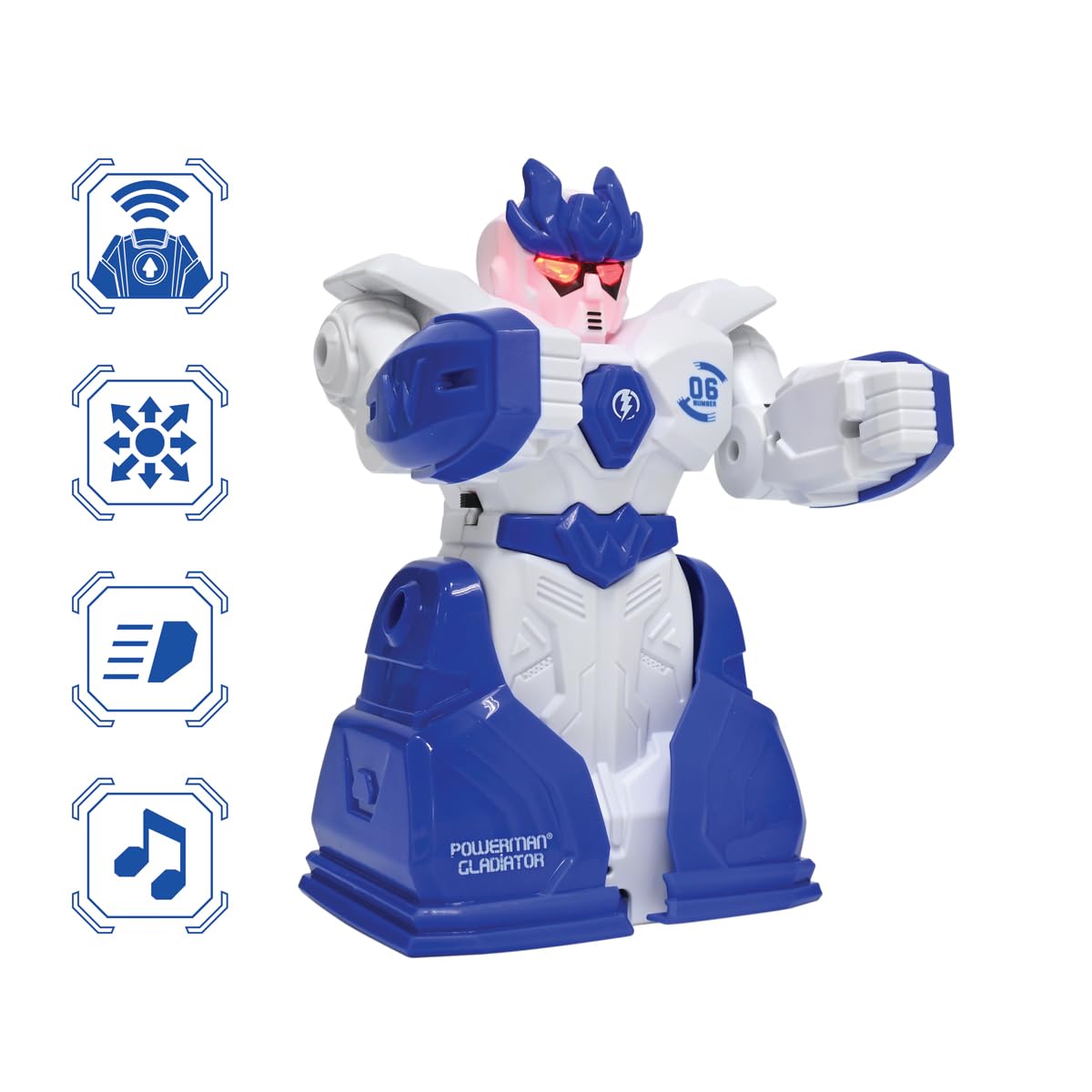Lexibook, Powerman Gladiators, Robot da Combattimento telecomandati, modalità di Combattimento a duello, 5 Colpi Prima del K.O., Effetti sonori e Luminosi, Blu/Rosso, ROBDUOLXB