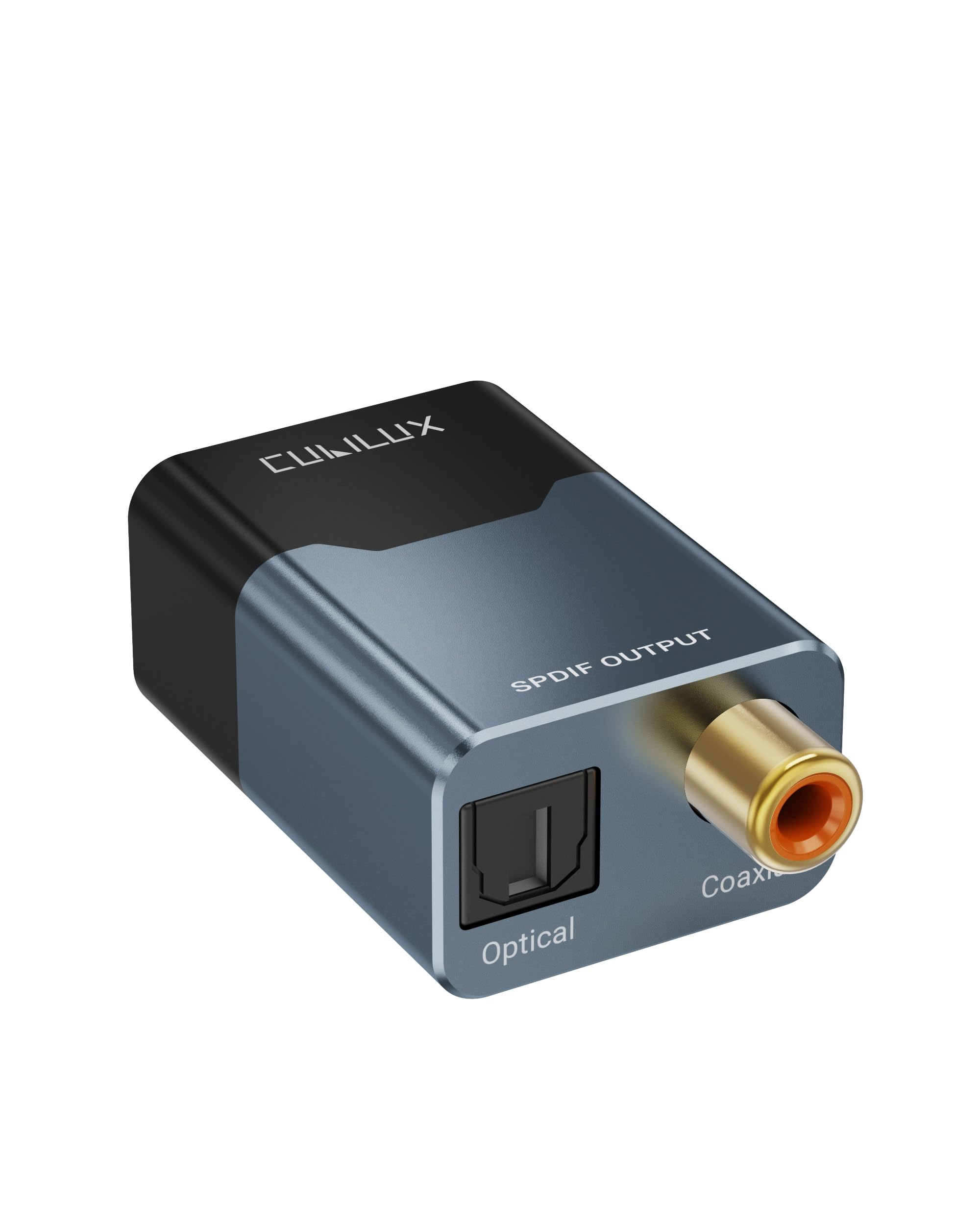 Cubilux USB C/A zu Optisch und Koaxial SPDIF Audio Adapter, 192 kHz 24 Bit PCM, Stereo und 5.1 Passthrough Digitalausgang, TOSLINK und Koax Dual Port, Plug and Play (Gray)