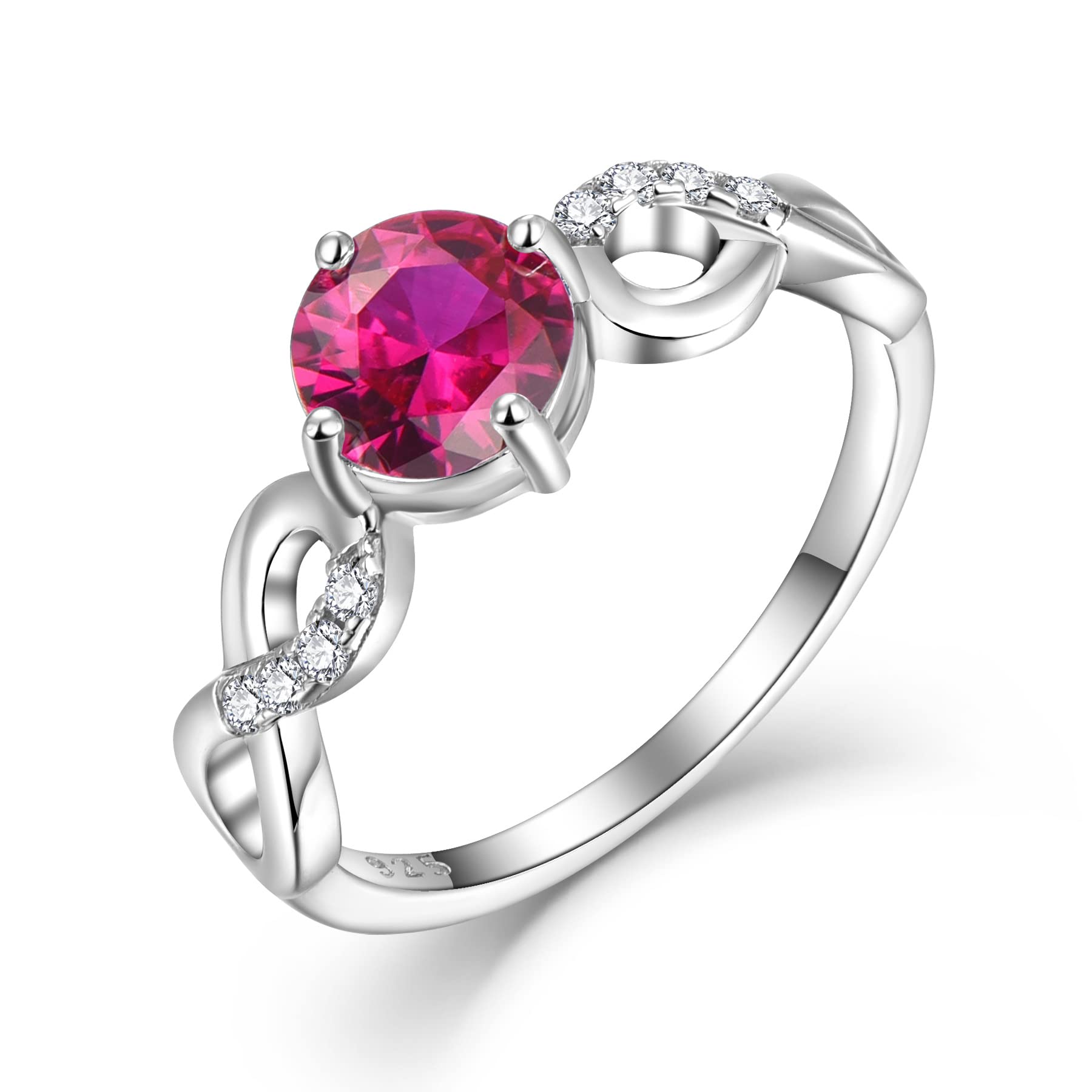 starchenie Infinito Anello Pietra Portafortuna Anello di Fidanzamento in Argento 925 con Zirconi per Donna