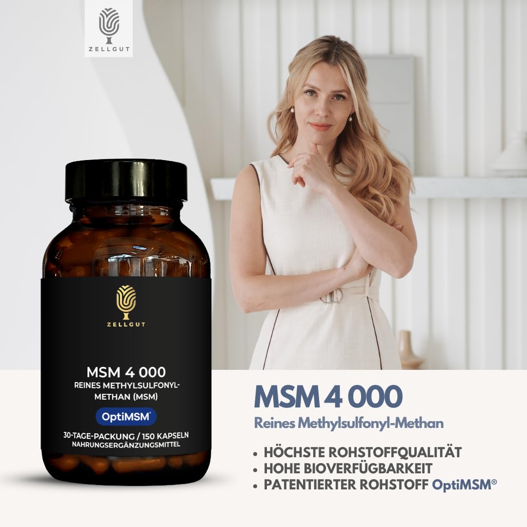 MSM 4000 • PATENTIERTER MARKENROHSTOFF OptiMSM® • 150 KAPSELN