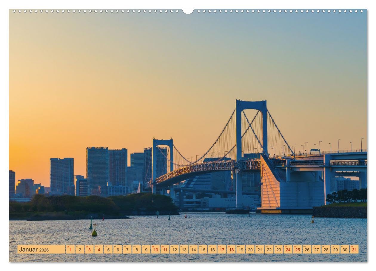 Impressionen aus Tokio, der Megastadt im Land der aufgehenden Sonne (hochwertiger Premium Wandkalender 2026 DIN A2 quer), Kunstdruck in Hochglanz: ... durch Japans Hauptstadt Tokio (CALVENDO Orte)