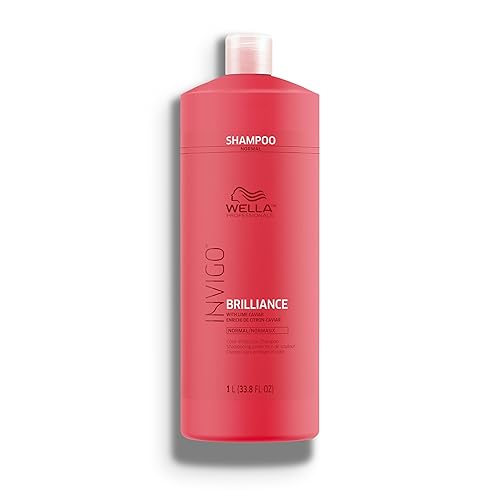 Wella Professionals Invigo Brilliance - Champú para cabello fino de color normal protección profesional del color y champú vibrante 338 onzas