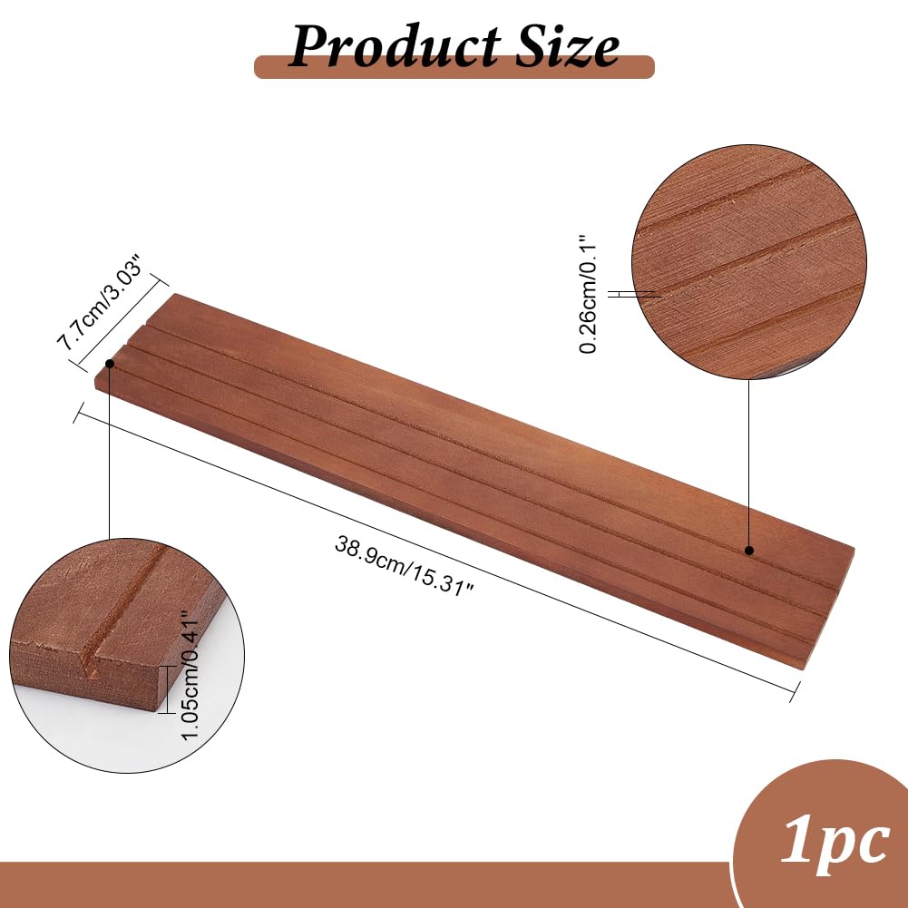 NBEADS Wood Ring Display Stands, 3 Slots Coconut Brown Jewelry Earring Ring Display Holder Wood Earring Card Holder Business Card Holder Display for Home Office Retail Store, 3×15.3
