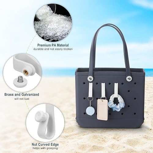 Miniatura 2 de Lenink Accesorios de gancho compatibles con bolsa Bogg, paquete de 3 soportes para llavero de inserción para bolsas de playa, llaves colgantes,