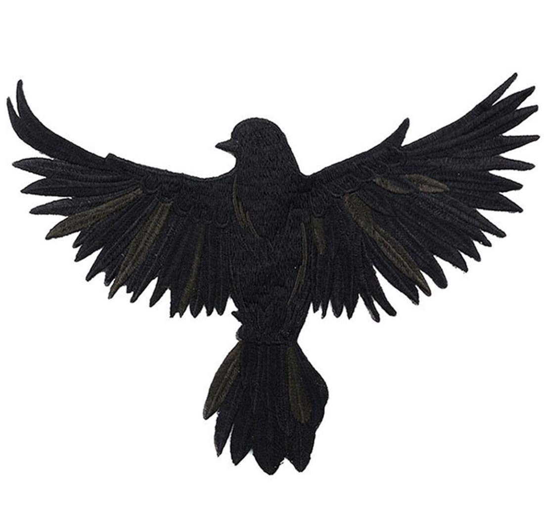 IdopyEmbroidery DIY Bird Applique Patches Decorative Ornaments for Bag Shoes Coat Black
