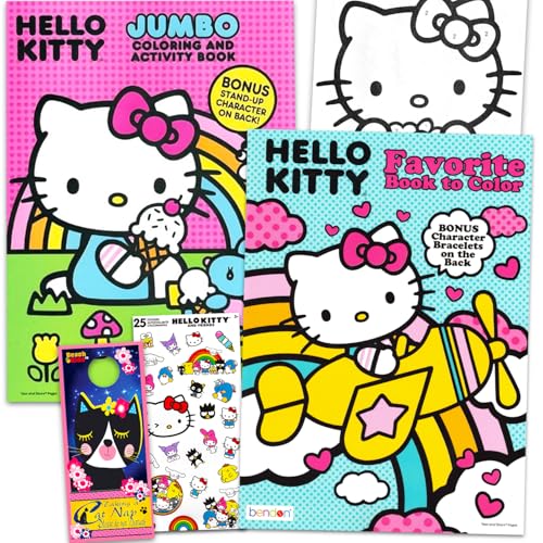 Hello Kitty Coloring Book for Kids Ages 4-8 - Bundle with Sanrio Coloring Pages, Activities, Games Plus Stickers, More | Hello Kitty Activity Book Set for Girls, Kids