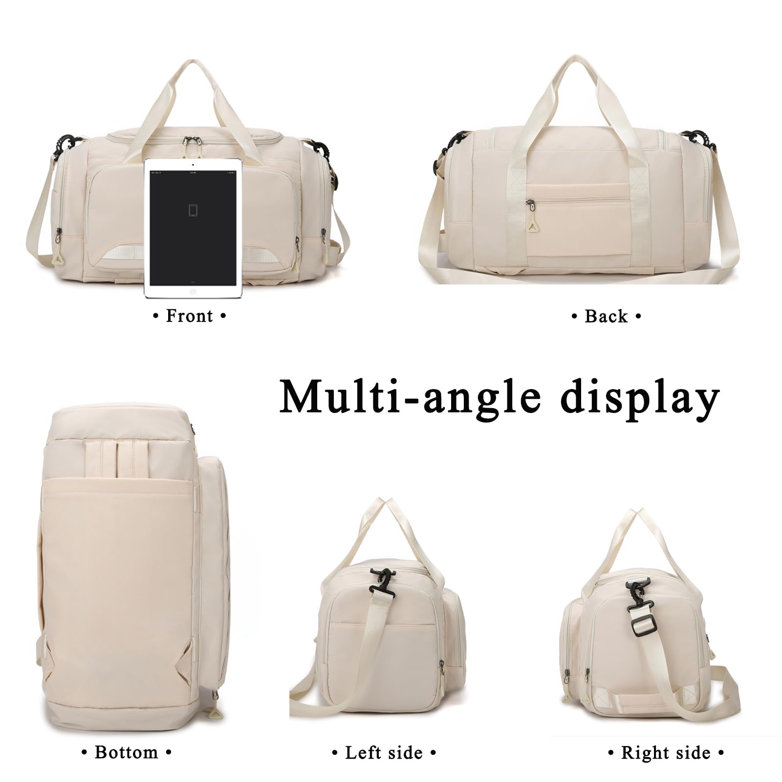 Sporttasche Damen Herren Reisetasche, SUNYBLIS Sporttaschen 40L mit Schuhfach Nassfach Sportrucksack Wasserdicht Trainingstasche mit Rucksack Weekender Handgepäck Travel Gym Tasche Duffle Bag