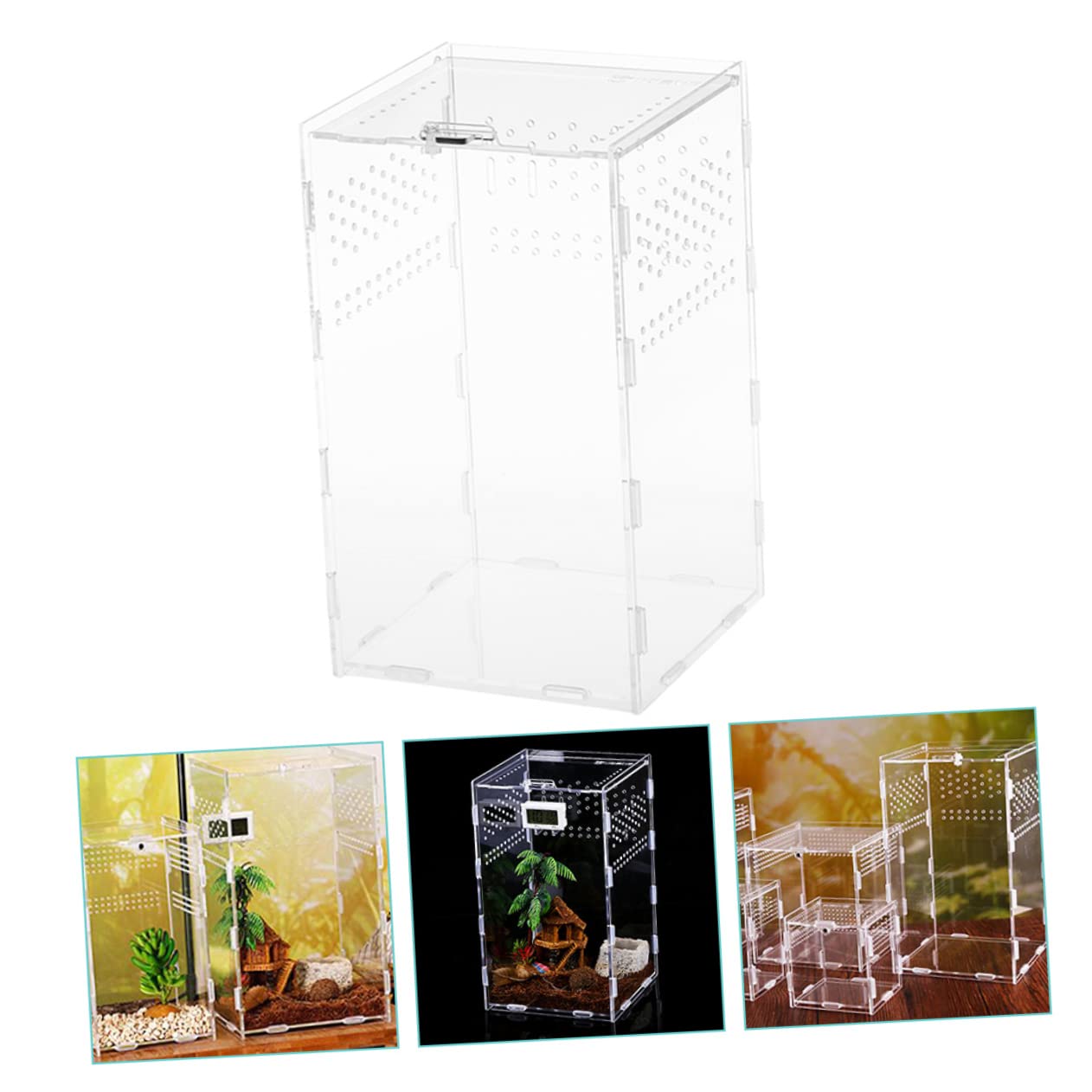 Magnetische Durchsichtige Acryl Reptilien Zuchtbox mit Stabilem Belüftungssystem für Soldatenkrabben und Skorpione Terrarium Zubehör