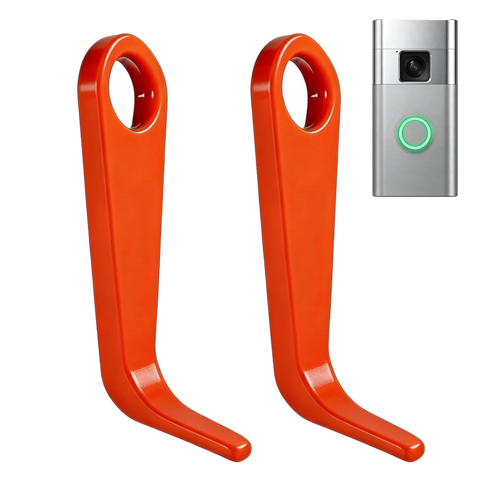 Rndqw 2PCS Ring Doorbell Removal Tool, Video Ring Doorbell Key Tool, Essential Accessory for Doorbell Battery Maintenance and Quick Access (Orange)