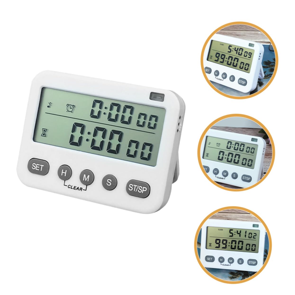 3 Pièces Minuterie De Cuisine Numérique Horloges Numériques Horloge Digitale Minuterie Silencieuse D'alarme De Cuisine e Silencieuse Minuteur De Table Blanche