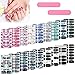 252 pièces/18 feuilles de stickers pour ongles complets - Bandes autocollantes pour nail art - Kit de manucure avec 4 limes à ongles pour femmes et filles (style marbre)
