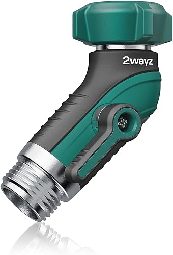 2WAYZ - Nuevo modelo 2023 - Válvula de cierre de manguera de jardín de 45, adaptador de manguera, conector de ángulo de manguera, válvula de cierre