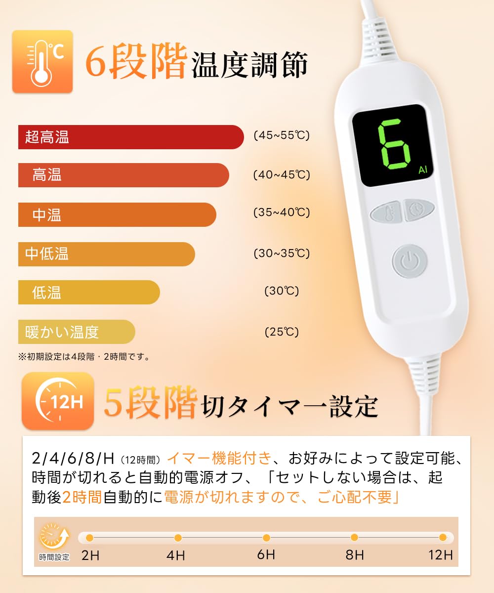 Amazon | 電気毛布 敷き 掛け兼用 【2026年進化/JIS技術基準適合】160