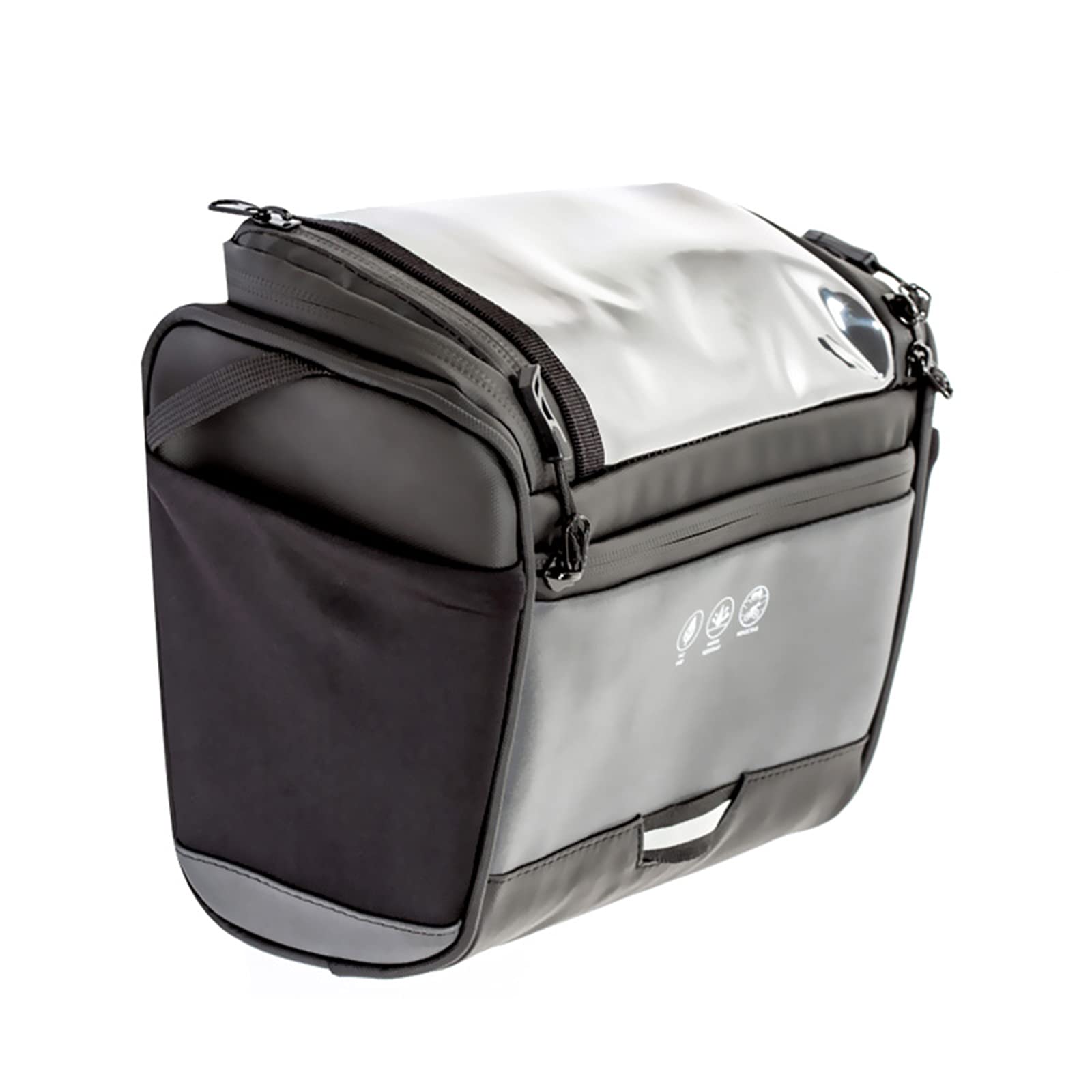 Sacoche de Guidon Vélo 3.5L Sac de Panier de Vélo Étanche avec Écran Tactile Sac Avant de Vélo de vélo réfléchissant, avec Bandoulière Sac de Rangement pour Velo Route, Velo Electrique,Black