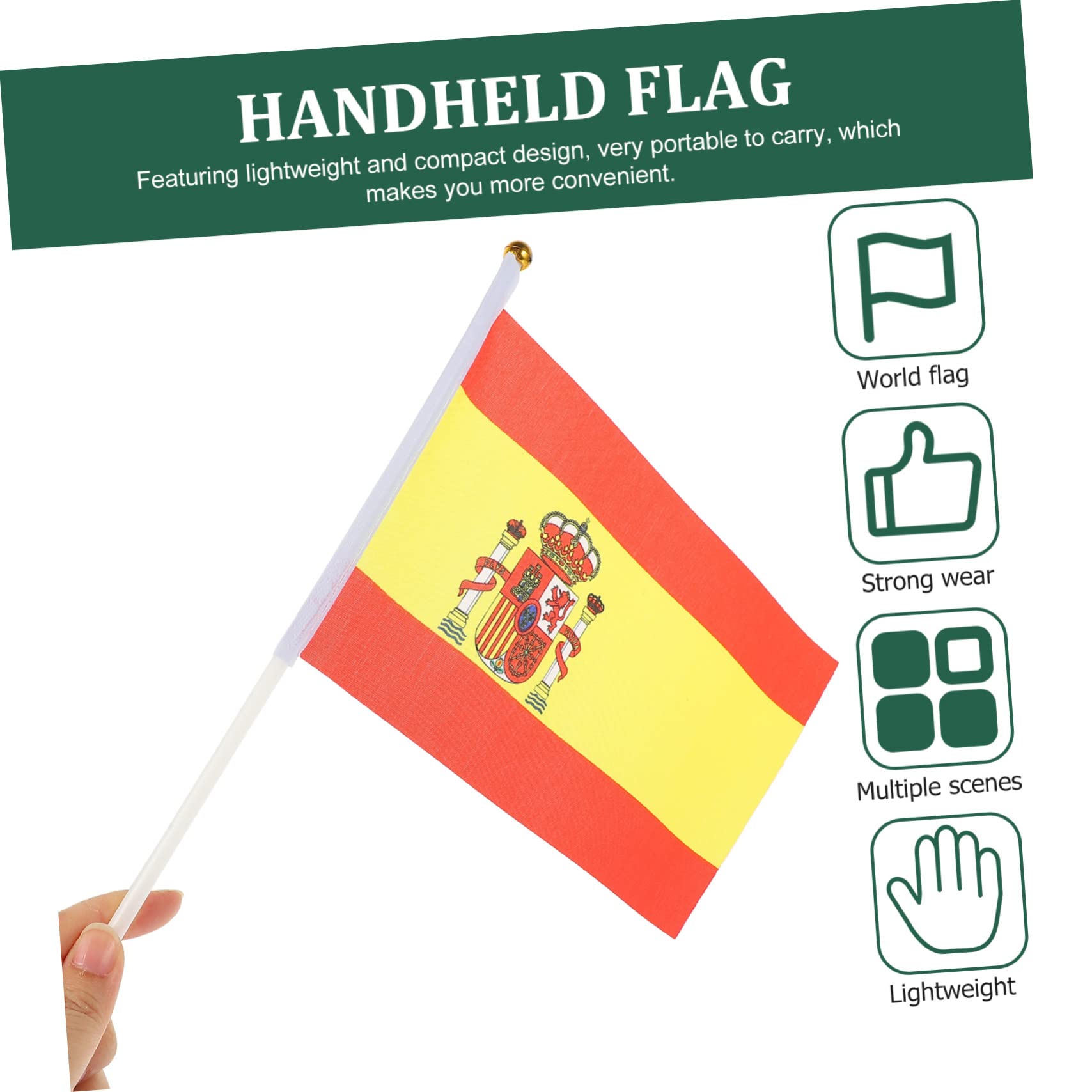 BESPORTBLE 200piezas Banderines De Mano Para Fútbol Banderas De Animación Decoración Para Eventos Deportivos y Celebraciones