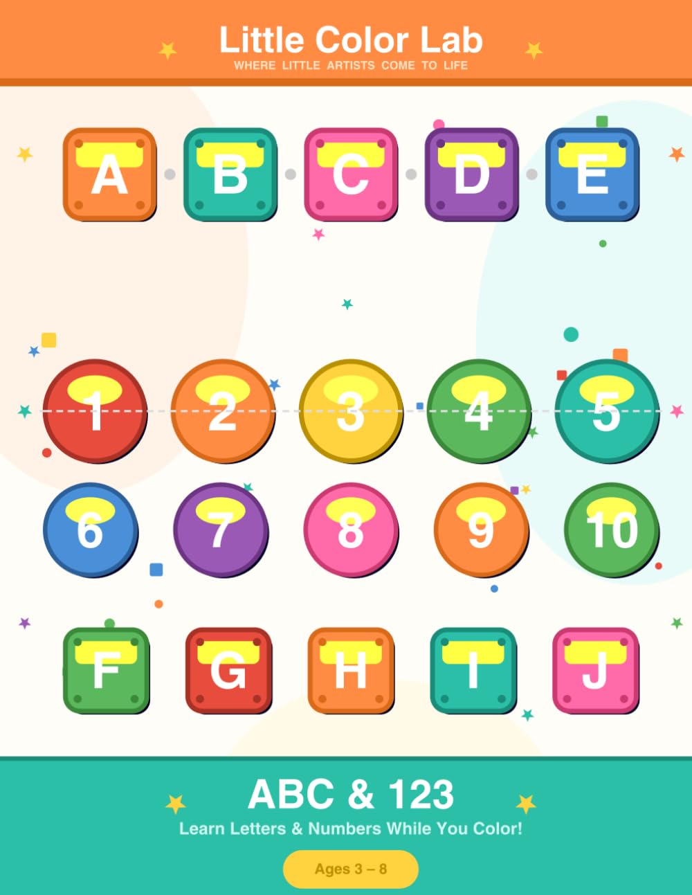 ABC & 123 Coloring Book for Kids: Learn Letters and Numbers While You Color