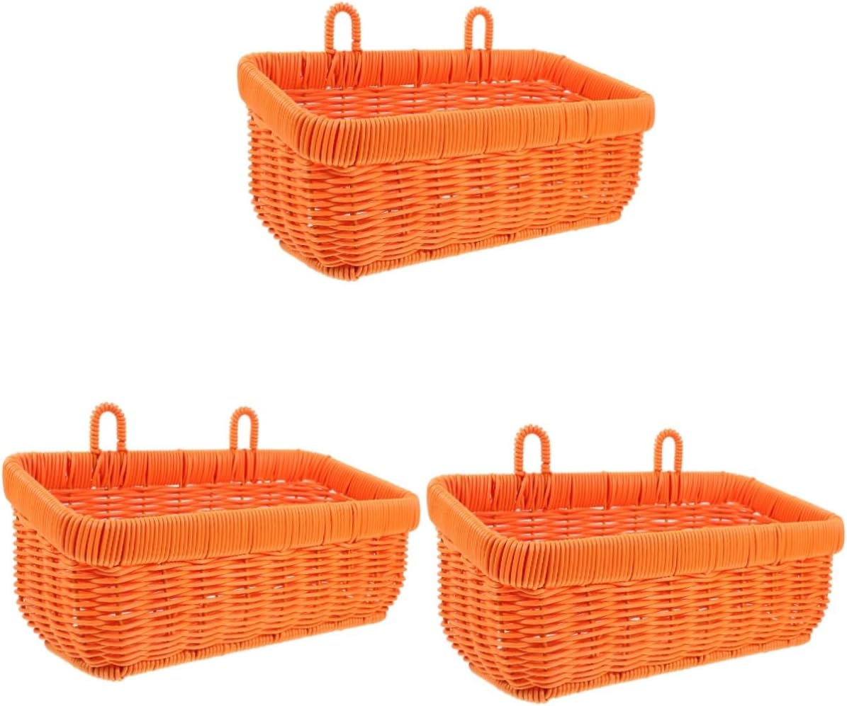 3pcs Hanging Fruit Vegetable Basket Wall Mount Storage for Kitchen Garlic Ginger Holder Decorative Wall Baskets