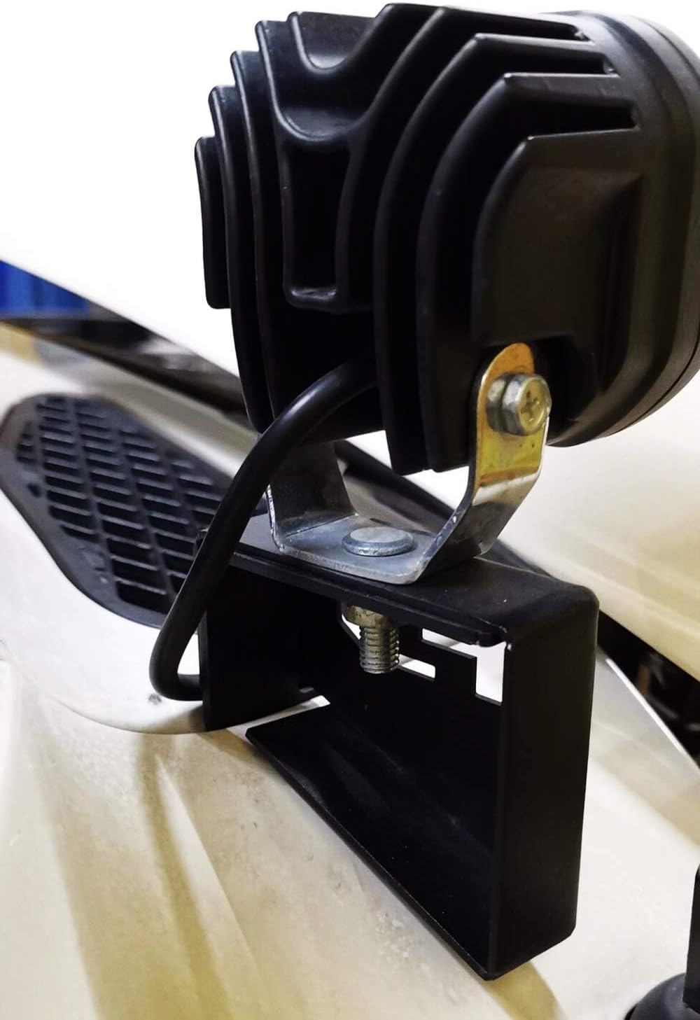 iJDMTOY Yellow Round Shape LED Front Cowl Light Kit Compatible with 2007-14 FJ Cruiser, (2) 2500K Selective Yellow 20W High Power LED Pod Lights & Windshield A-Pillar Mounting Brackets