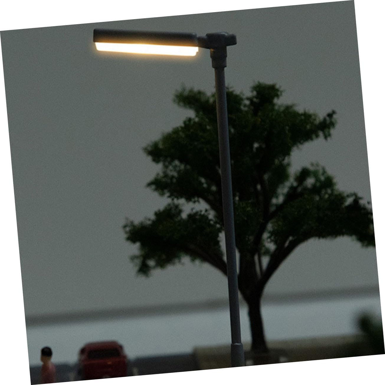 POPETPOP 2pcs Miniature Street Light Models for Sand Table and Dollhouse Decor Durable Steel Garden Lamp Adornment Vivid Micro Landscape Accessories White Light Design