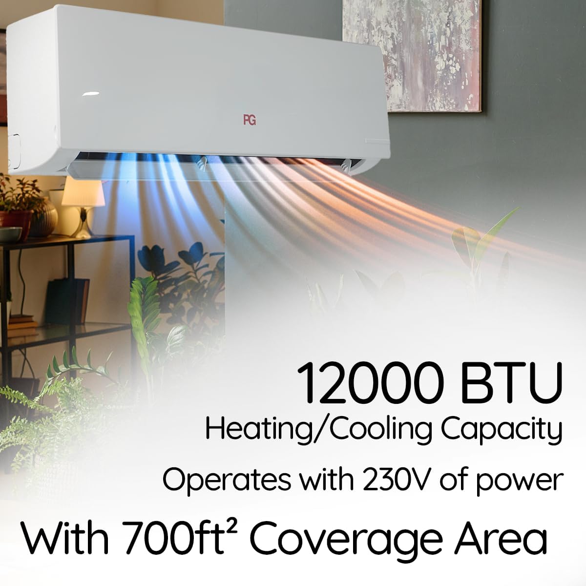 PG Split System Air Conditioner indoor unit mounted on a wall