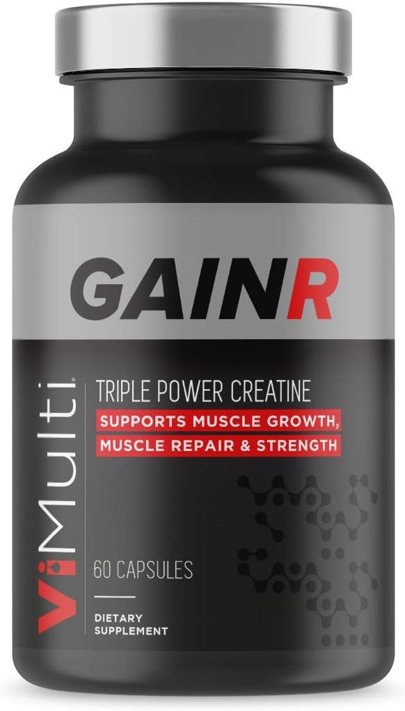 GAINR Advanced Creatine HCL Muscle Weight Gain Pills for Women and Men - Guaranteed Powerful, Proven, Extra-Potent USA Made Creatine Pills for Muscle Gain Promote Rapid Growth, Performance & Recovery
