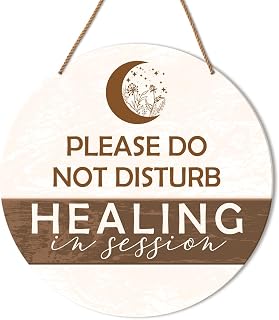 HSNBT Healing in Session Door Sign, in Session Door Hanging Sign for Therapists Counselor Therapy Office Spa Room Reiki Studio Decor Do Not Disturb Door Sign Wall Decorations Massage in Session