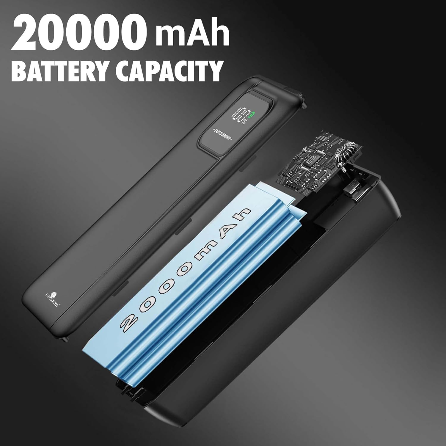 Kratos 20000mAh 35W Turbo Fast Charging Power Bank | Dual Output | PD + QC Compatible | Two-Way Fast Charging | for iPhone, Samsung, Android & More (Black) — Amazon image 4