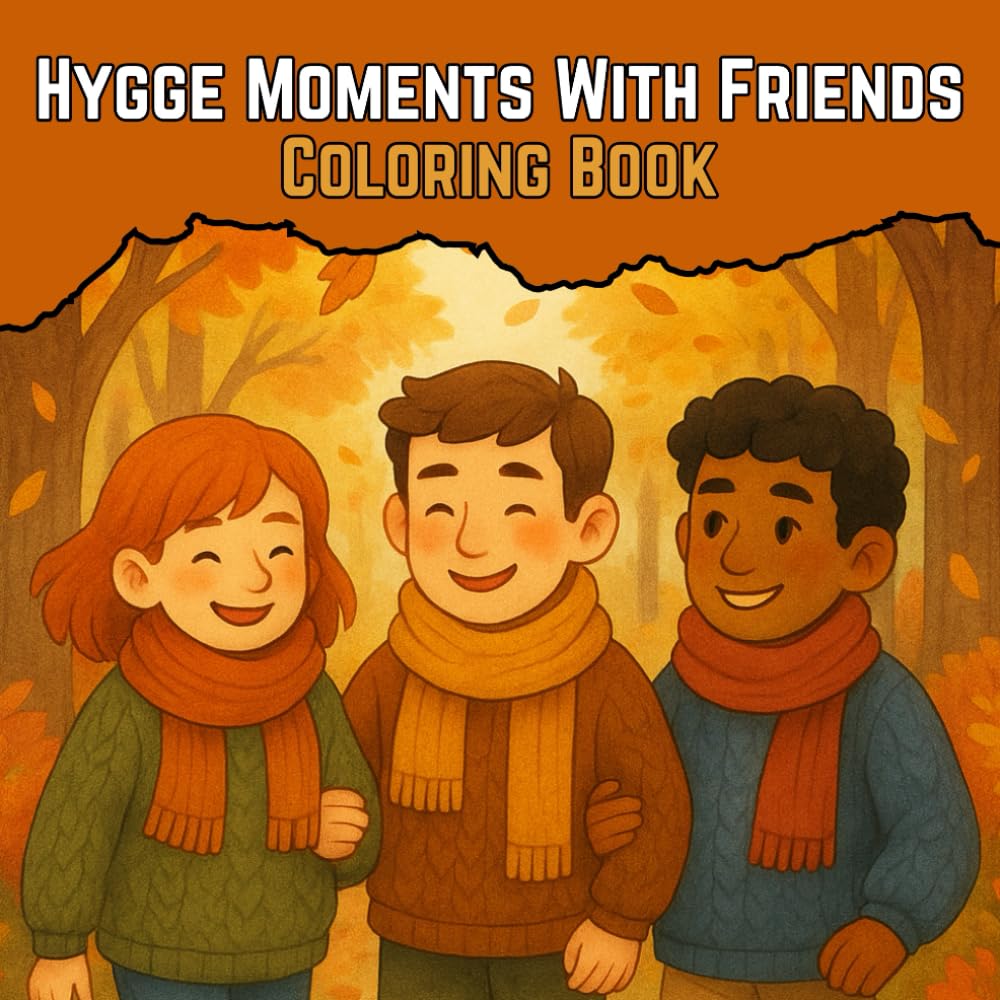 Hygge Moments With Friends Coloring Book: Calming Illustrations to Inspire Comfort, Friendship, and Simple Joys