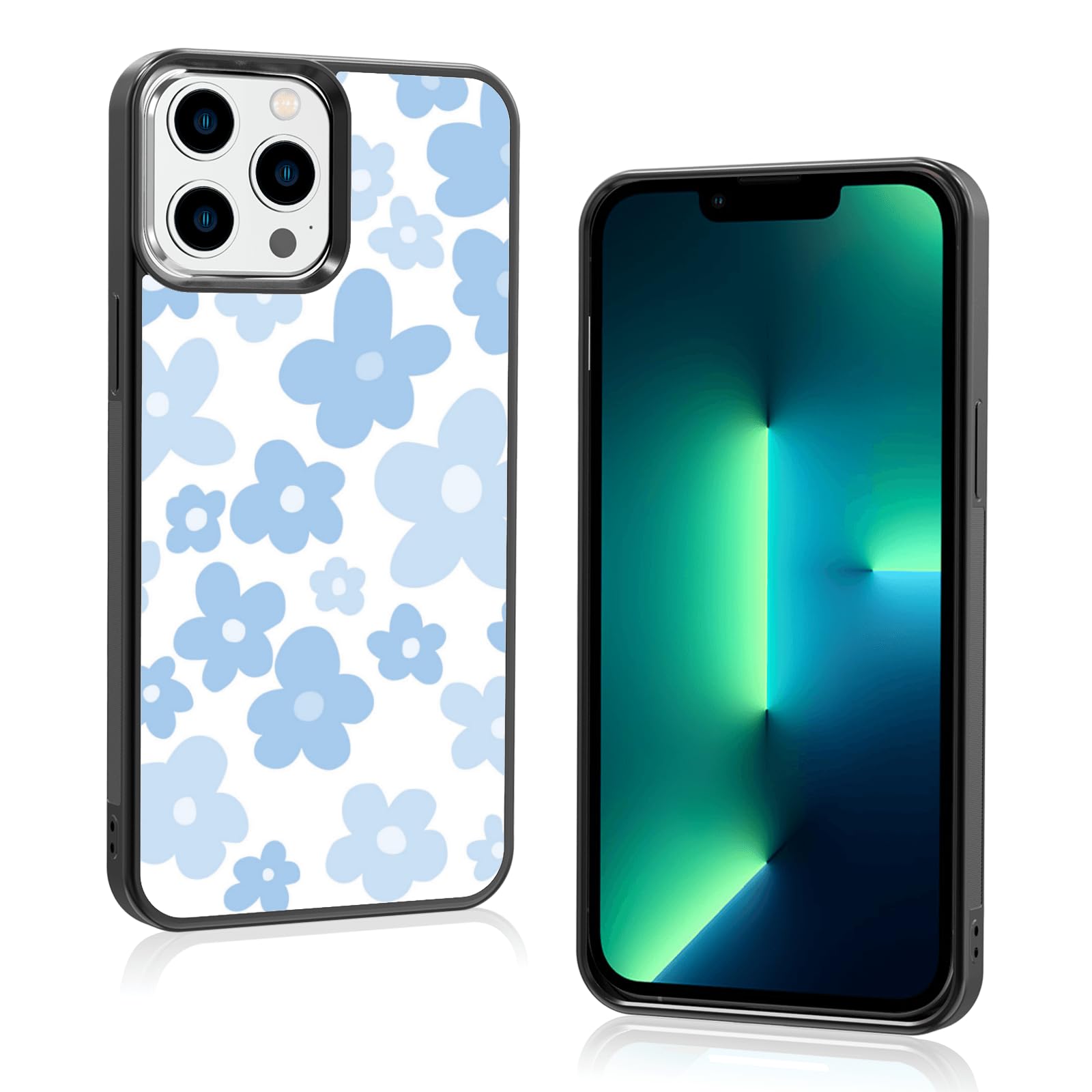 Amazon.com: Light Blue Flower Phone Case Compatible with iPhone 13