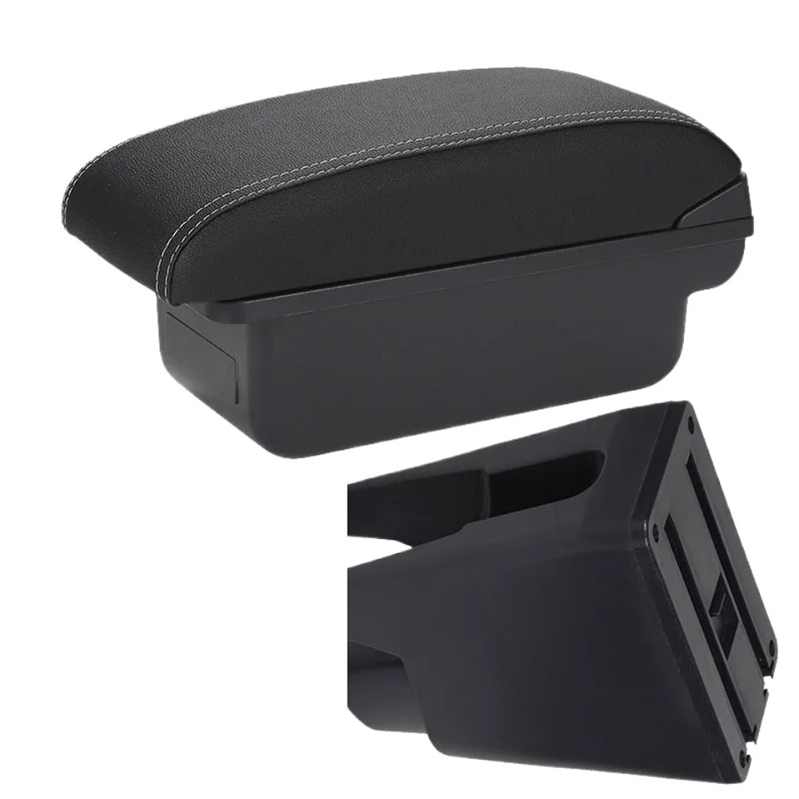 NOKRGQW Car Armrest Box For Citroen For C1 For Peugeot 107 For Toyota Aygo BJ Armrest Car Accessories(C3 Black white NOUSB)