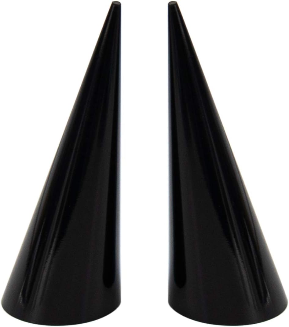 AUEAR, 6 Pack Cone Shape Acrylic Solid Ring Display for Jewelry Showcase Display Stand (Clear & Black & White)