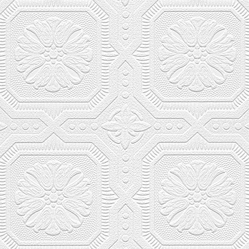 Norwall NW48928 Nathan Series Vinyl Textured Paintable Squares Design Large Wallpaper Roll, 21