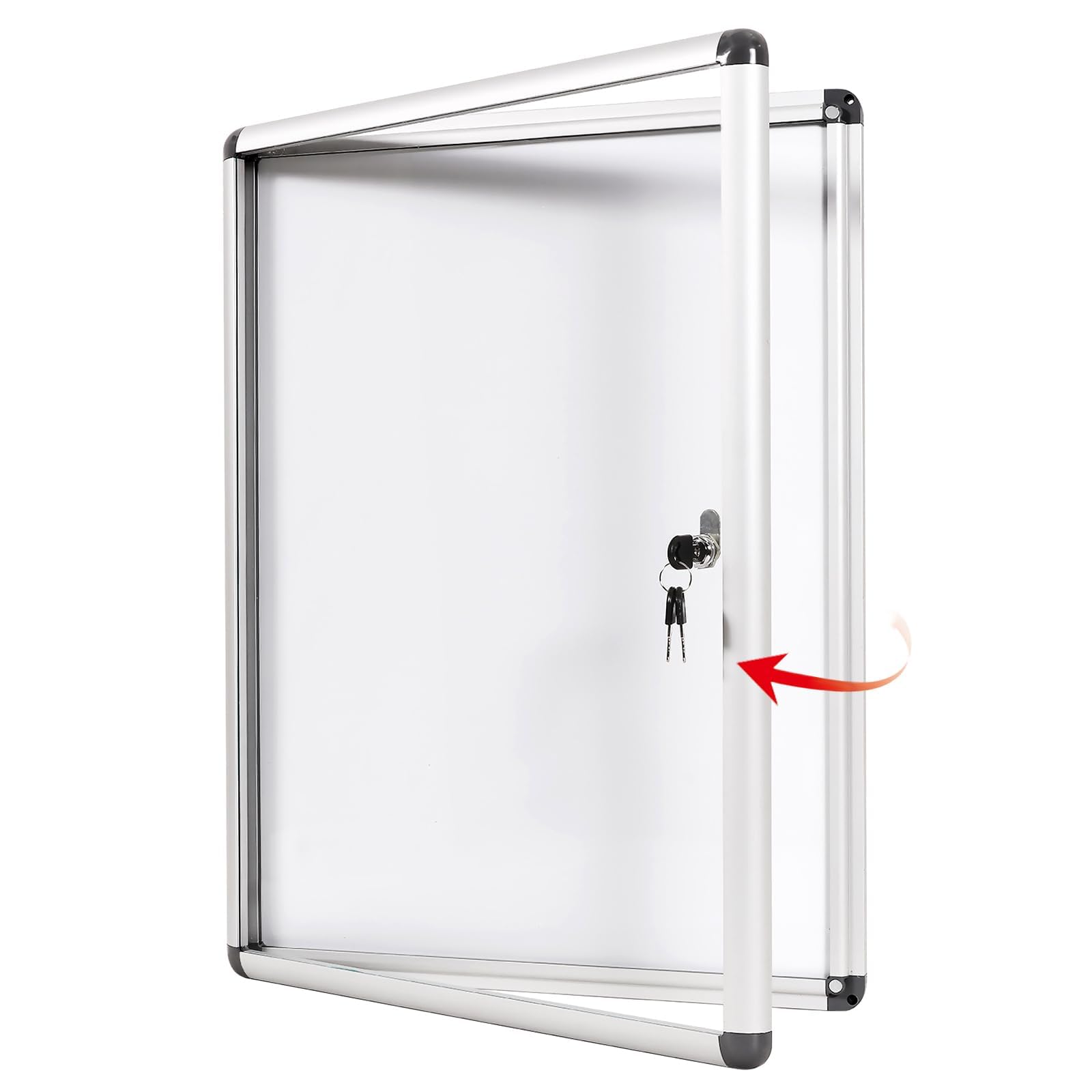 Swansea Lockable Notice Board 980x720mm, Tamperproof Whiteboard Noticeboard with Door Wall Display Case for Office School Commerce, 9xA4 โ image 1