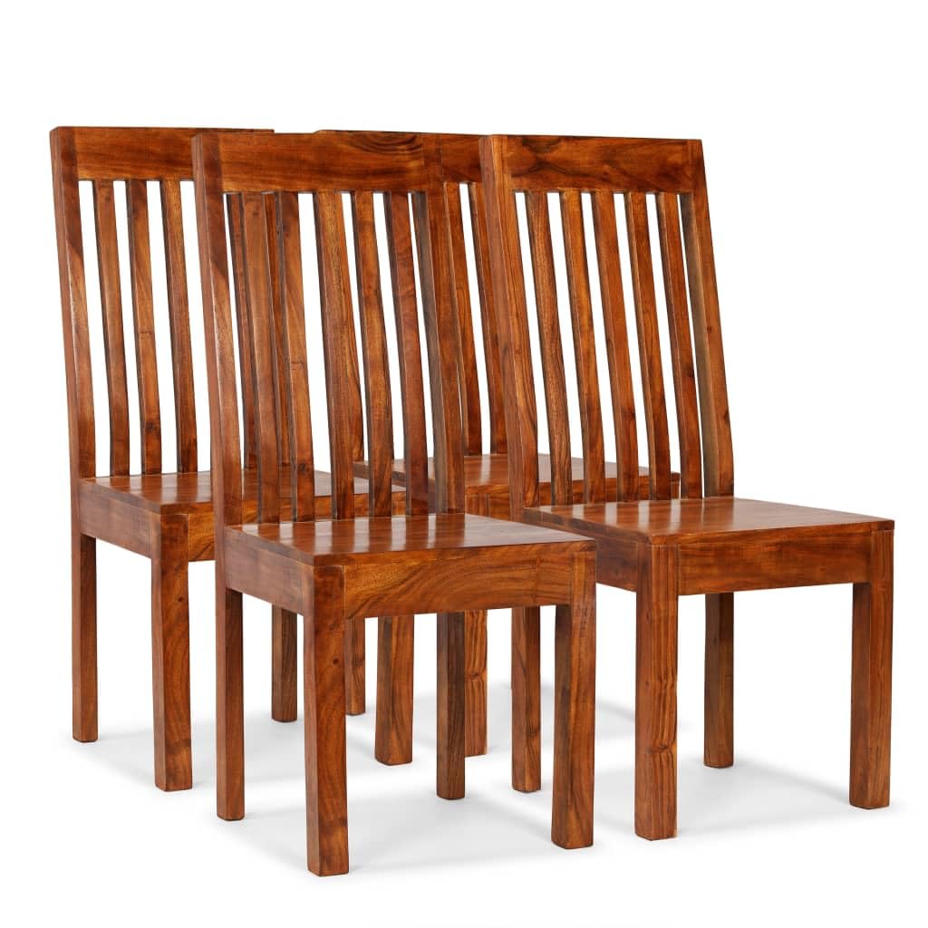Vidaxl4x Solid Acacia Wood Dining Chairs Modern Kitchen Seats