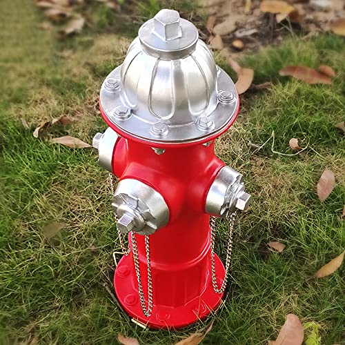 Vigan Garden Statue Fire Hydrant Ornaments Traing Dog Urination Fixed Position Resin Crafts Lawn Outdoor Courtyard Garden Decoration, Red, 36.8Cmx13.4Cm #TOP5