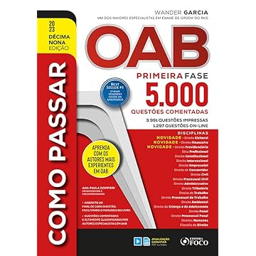 Capa do livro Como Passar na OAB - 1ª Fase - 5.000 Questões Comentadas - 19 ª Ed - 2023