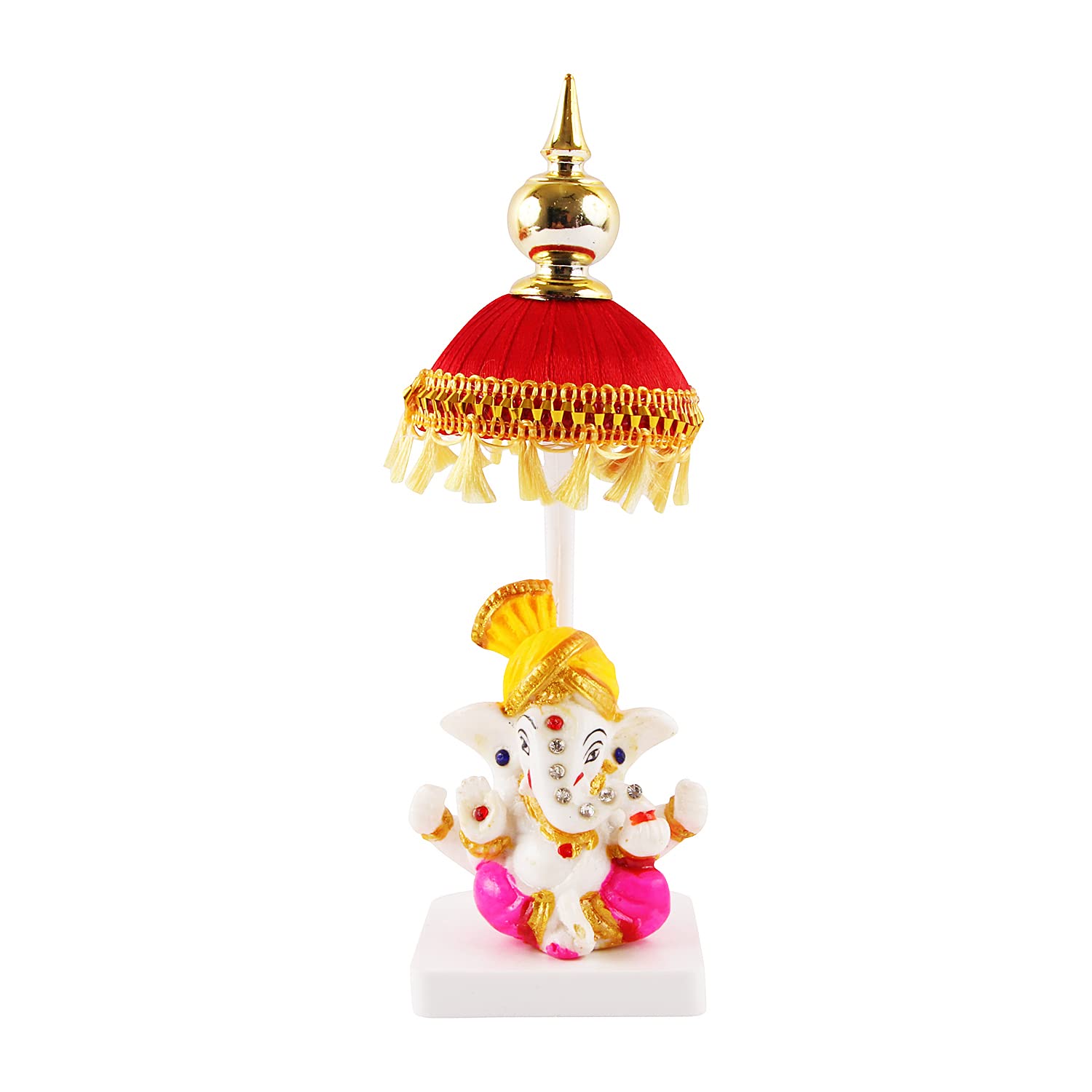 Buy Jagriti Enterprise Marble Lord Ganesha Idol with Umbrella showpiece