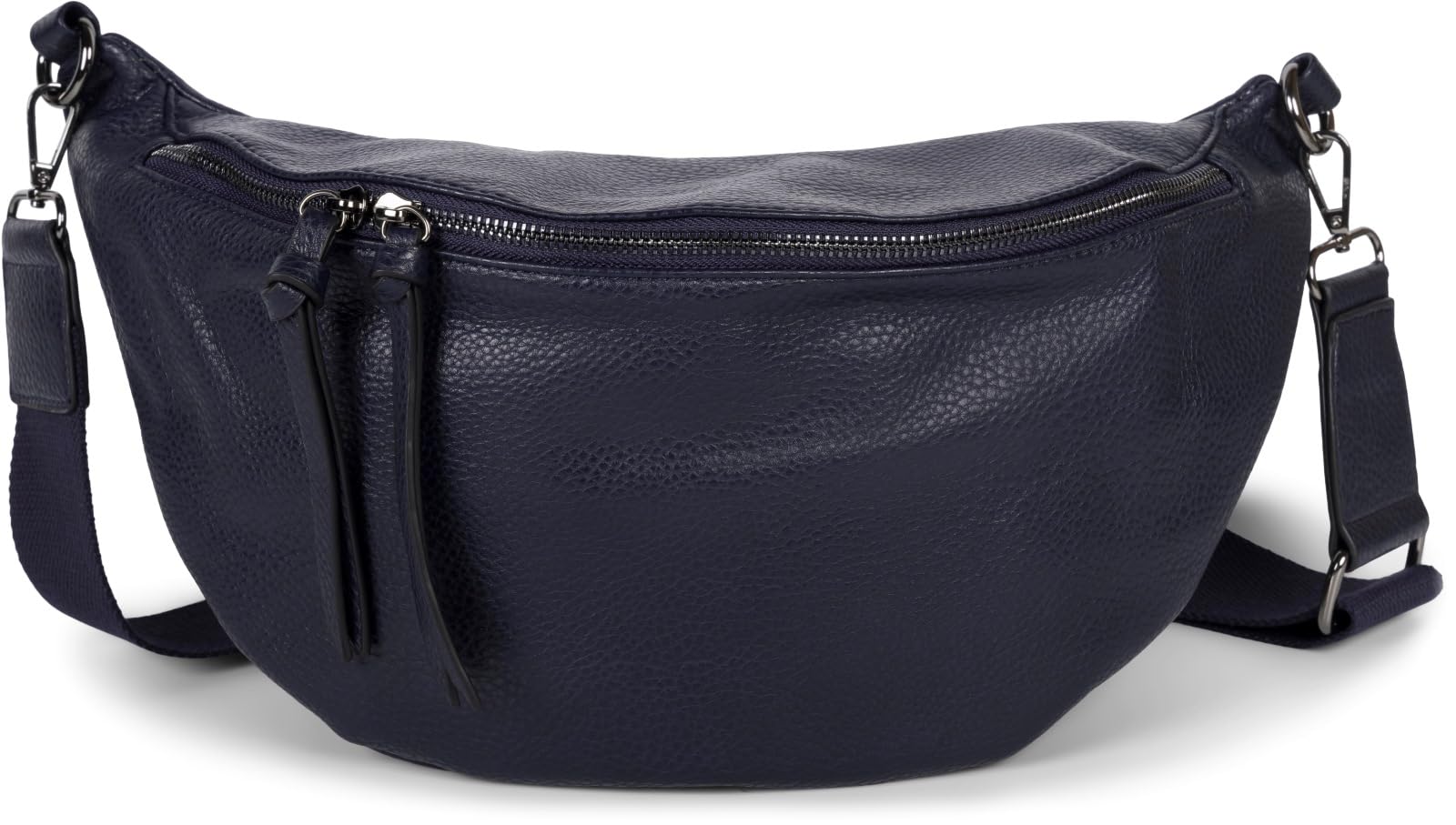 styleBREAKER Damen Halbmond Schultertasche groß | Crossbody Umhängetasche Handtasche mit 2 Wege Reißverschluss & verstellbarem Schultergurt 37 x 17 cm