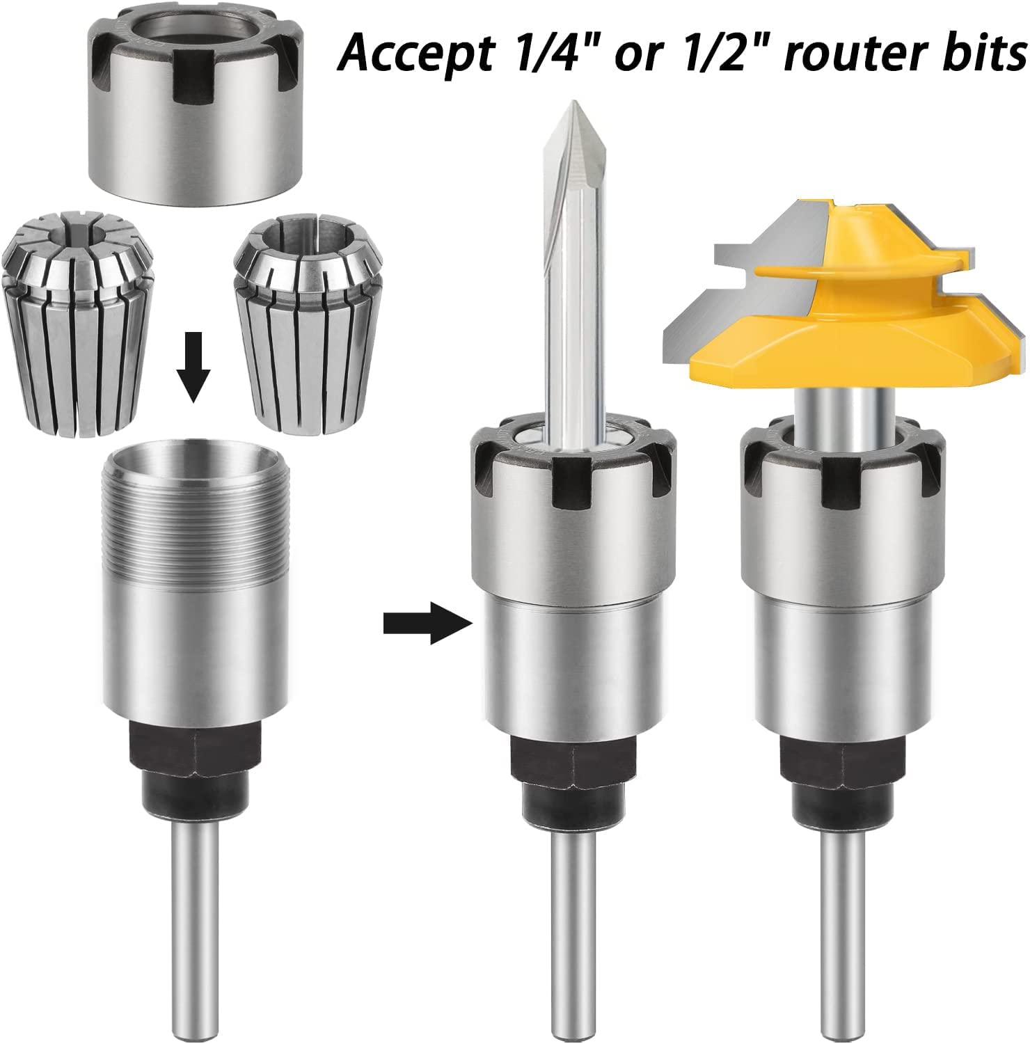 Router Bit Collet Adapter - ER20 Extension Chuck -3
